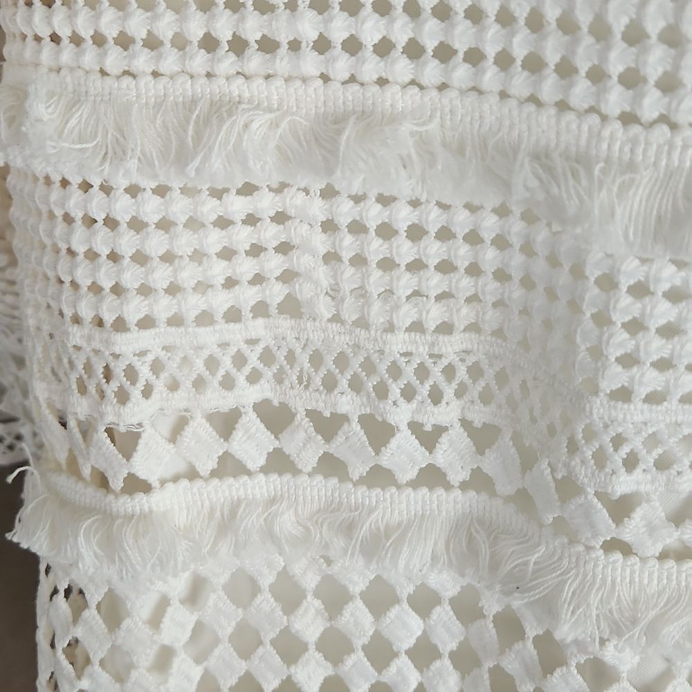 REVOLVE Elliatt Crochet Fringe Dress White - Picture 4 of 7